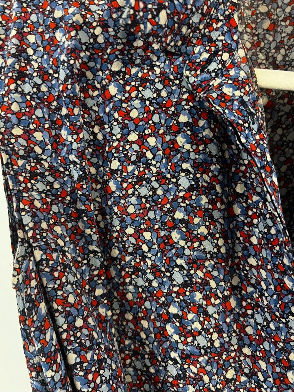 Tory Burch Navy Floral Tie-Waist Mini Dress